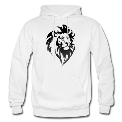 Black & White Lion Hoodie - white