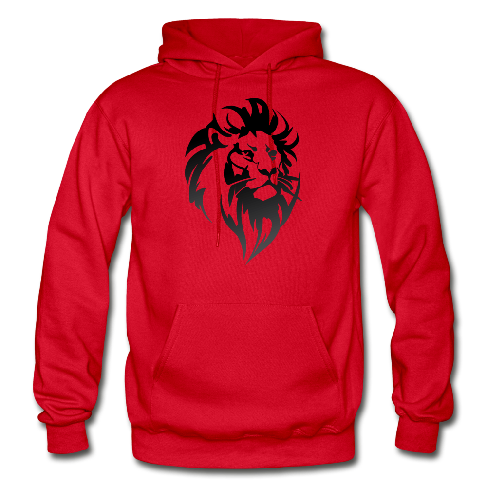 Black & White Lion Hoodie - red