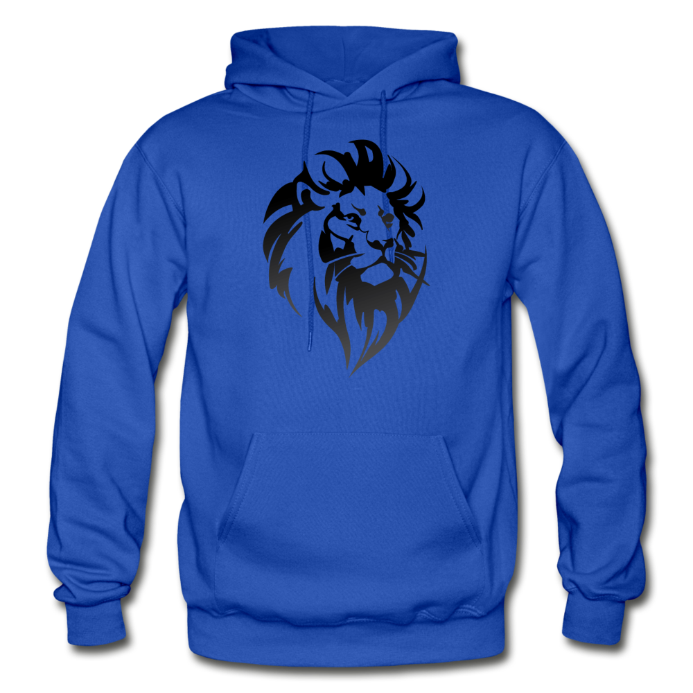 Black & White Lion Hoodie - royal blue
