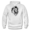 Black & White Lion Hoodie - light heather gray