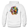 Colorful Abstract Lion Hoodie - white