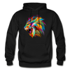 Colorful Abstract Lion Hoodie - black