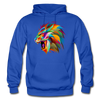 Colorful Abstract Lion Hoodie - royal blue