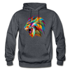 Colorful Abstract Lion Hoodie - charcoal gray