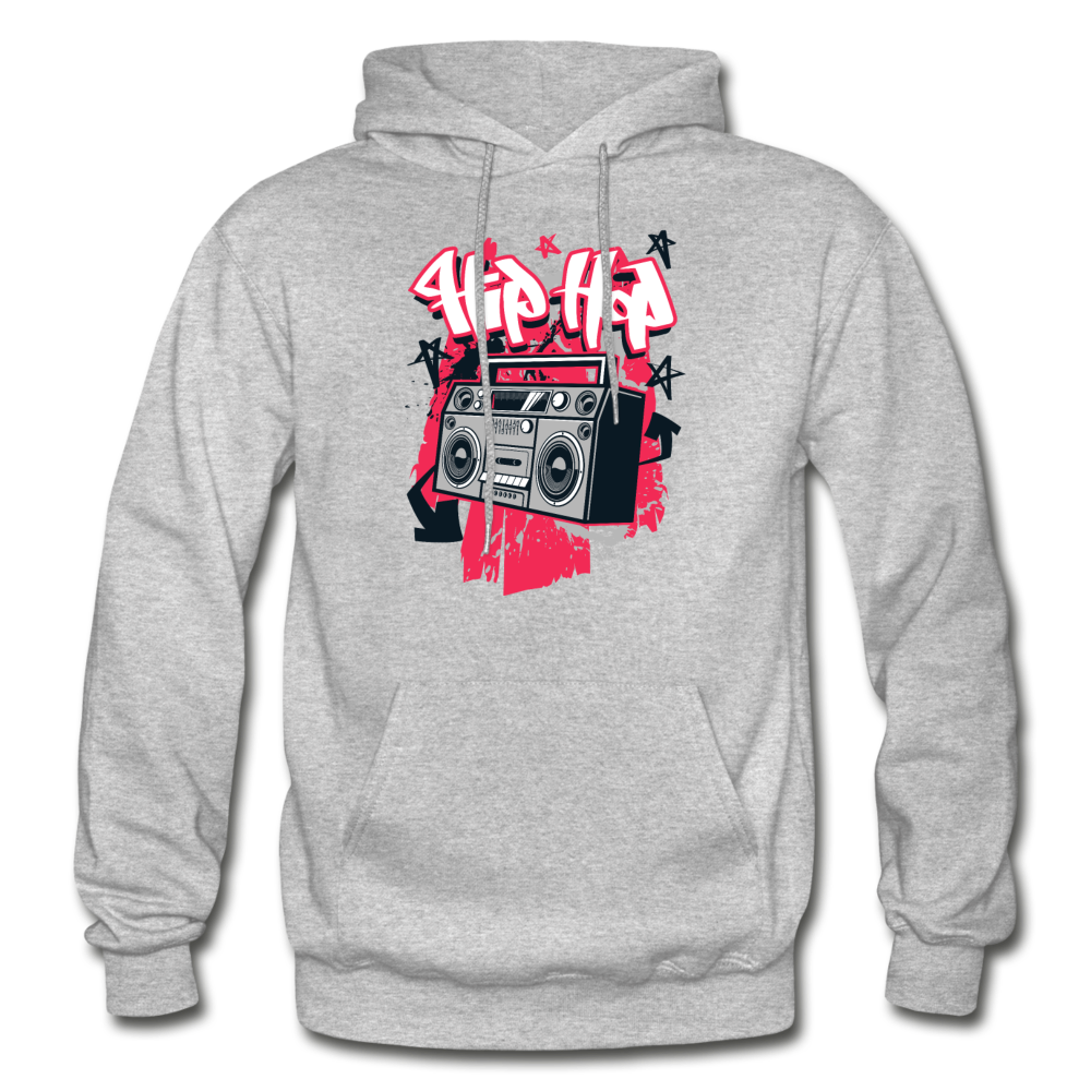 Hip Hop Boombox Hoodie - heather gray