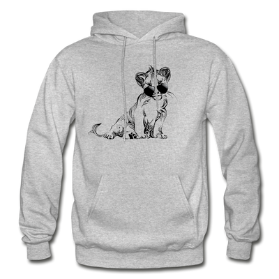 Lion Cub Sunglasses Hoodie - heather gray