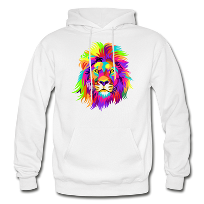 Colorful Lion Hoodie - white