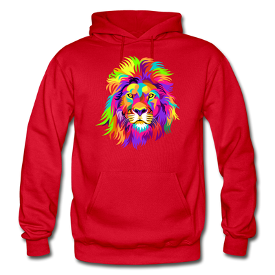 Colorful Lion Hoodie - red