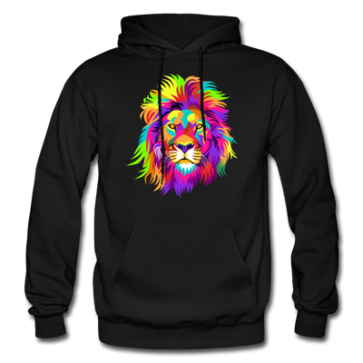 Colorful Lion Hoodie - black