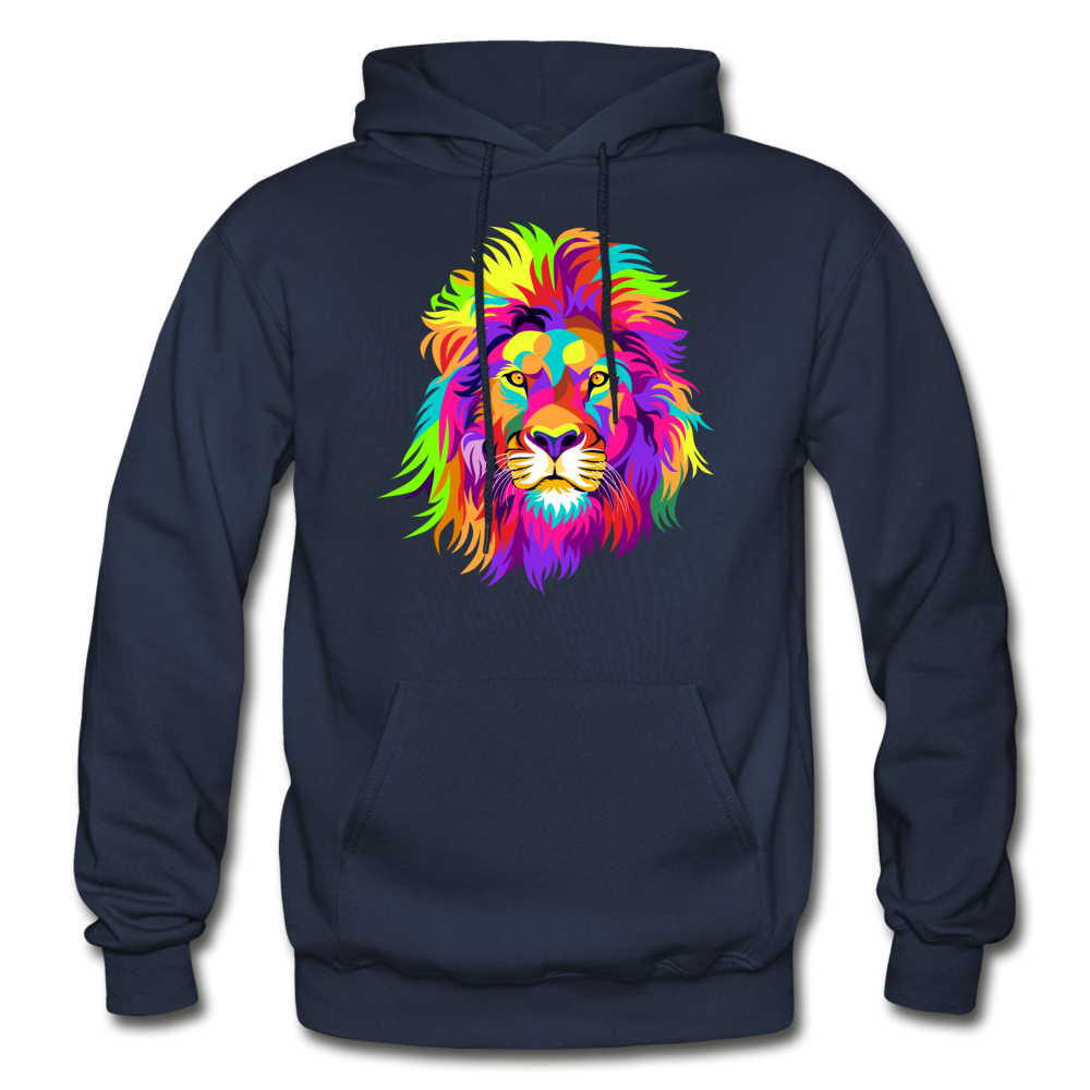 Colorful Lion Hoodie - navy