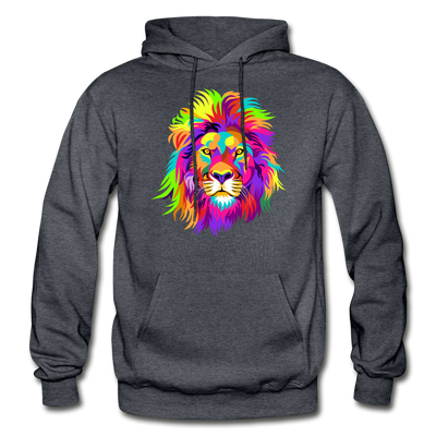 Colorful Lion Hoodie - charcoal gray