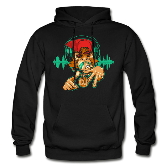 Hip Hop Monkey DJ Hoodie - black