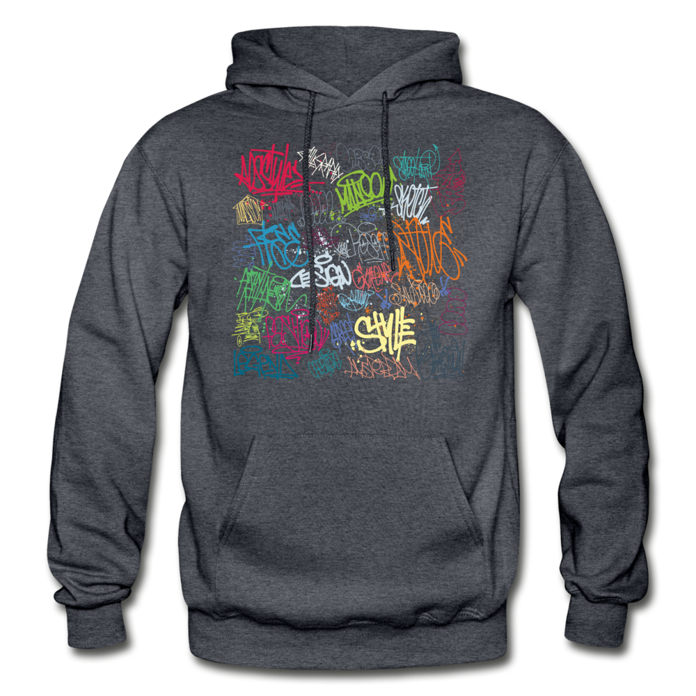 Graffiti Street Art Hoodie - charcoal gray