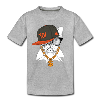 Hip Hop French Bulldog T-Shirt - heather gray