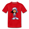 Cartoon Girl Kids T-Shirt - red