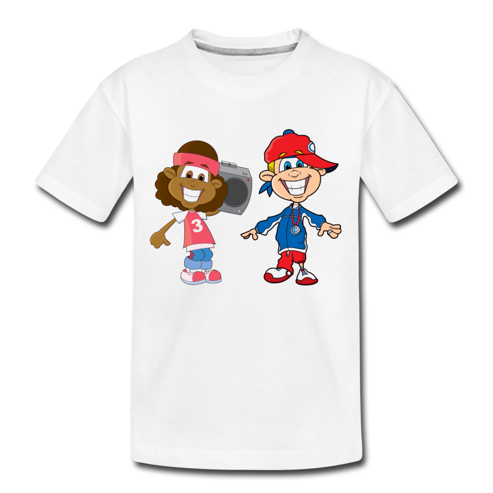 Hip Hop Cartoon Kids Kids T-Shirt - white