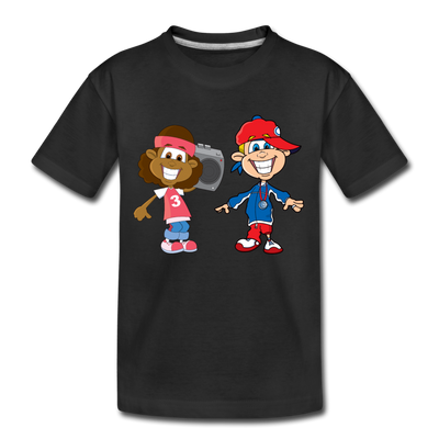 Hip Hop Cartoon Kids Kids T-Shirt - black