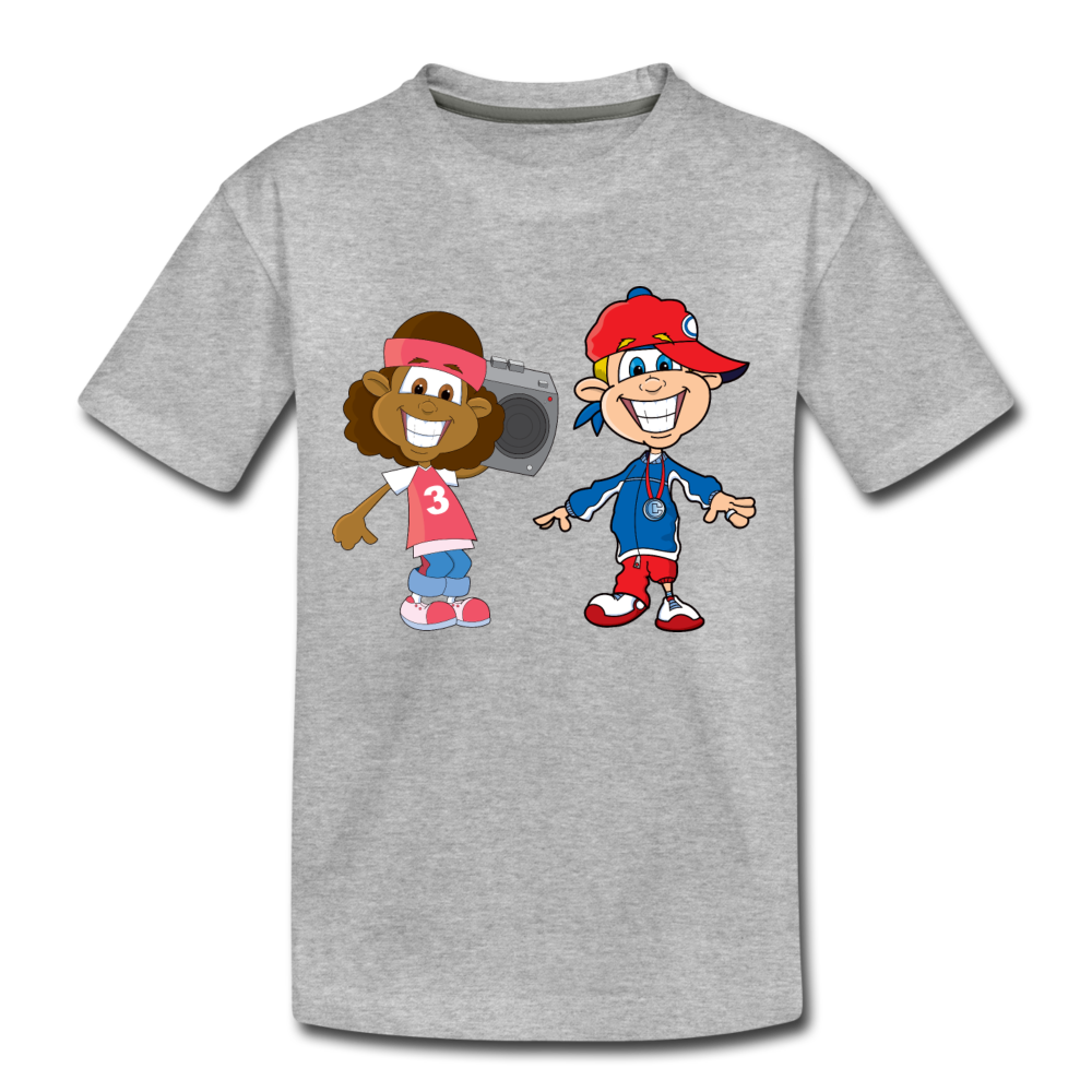 Hip Hop Cartoon Kids Kids T-Shirt - heather gray