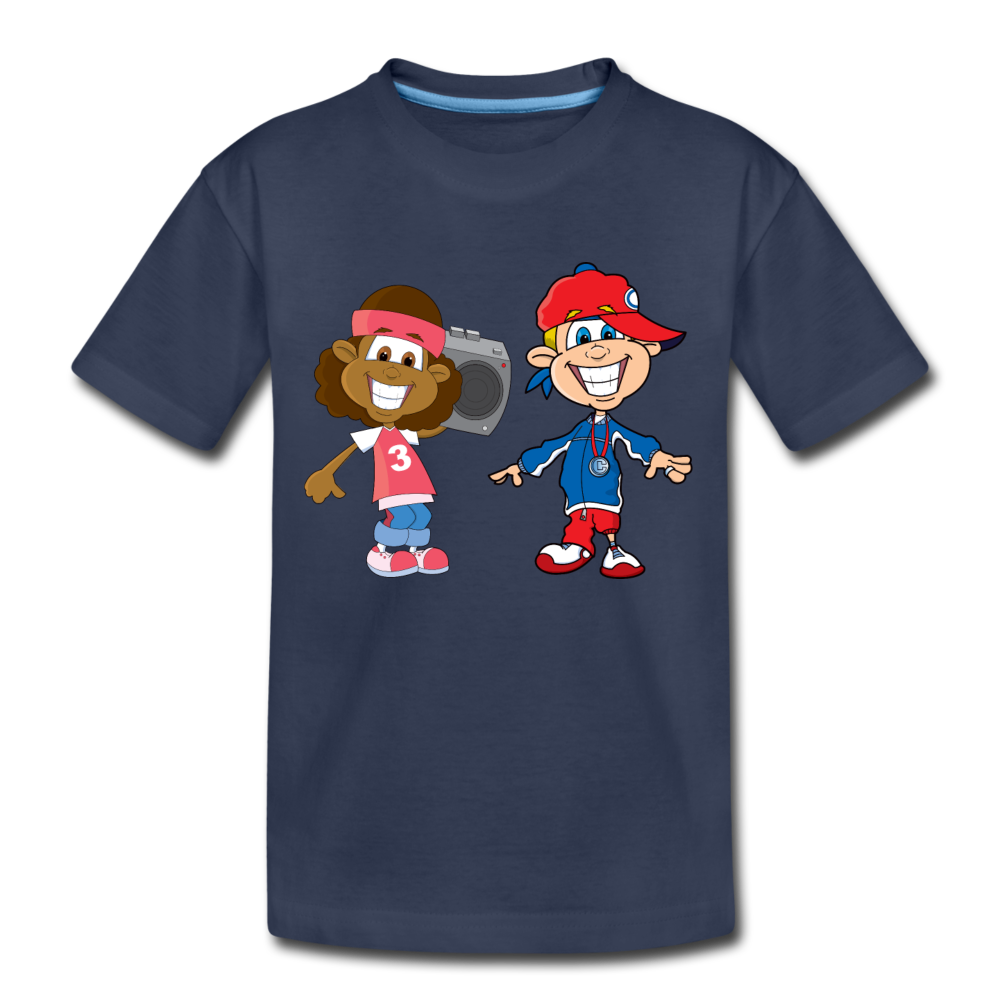 Hip Hop Cartoon Kids Kids T-Shirt - navy