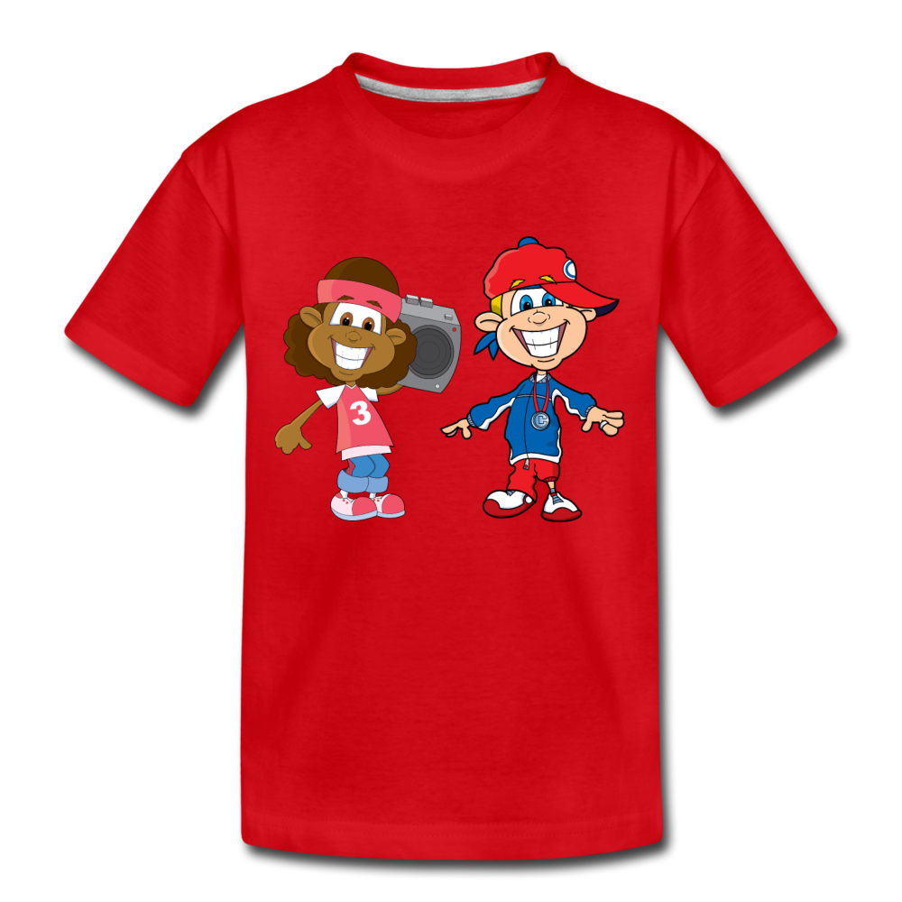 Hip Hop Cartoon Kids Kids T-Shirt - red