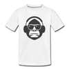 Monkey Headphones Kids T-Shirt - white