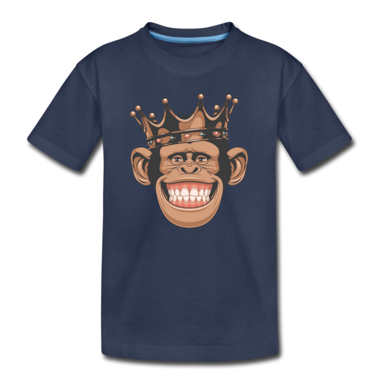 Monkey Crown Kids T-Shirt - navy