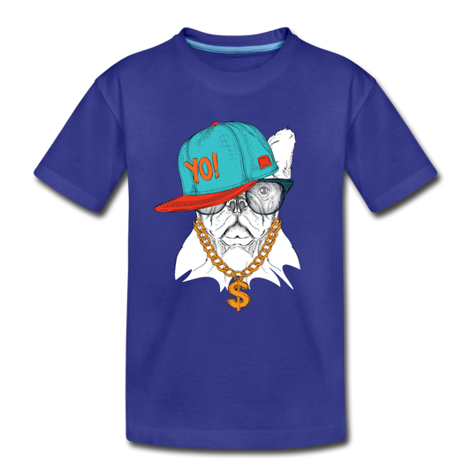 Hip Hop French Bulldog Kids T-Shirt - royal blue