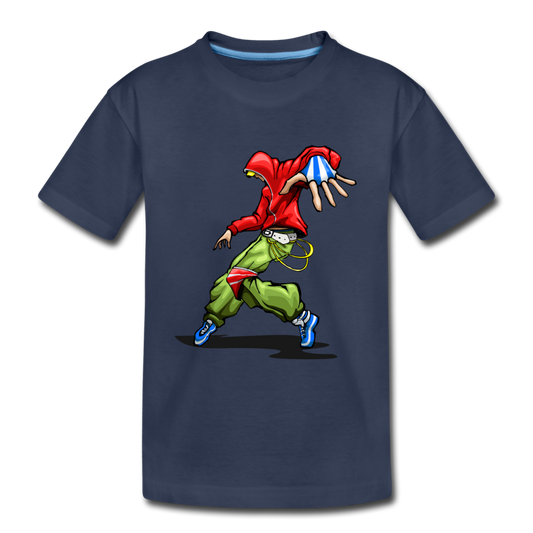Hip Hop Dancer Cartoon Kids T-Shirt - navy