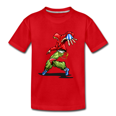 Hip Hop Dancer Cartoon Kids T-Shirt - red