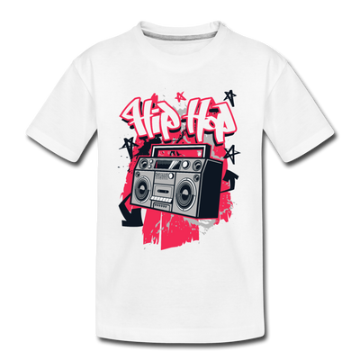 Hip Hop Boombox Kids T-Shirt - white
