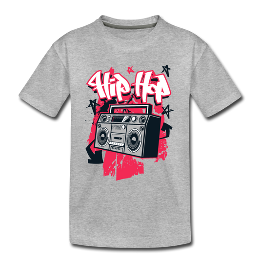 Hip Hop Boombox Kids T-Shirt - heather gray