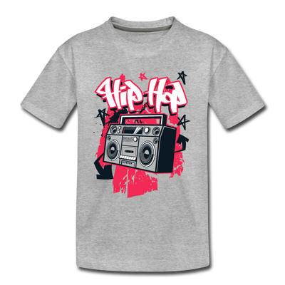 Hip Hop Boombox Kids T-Shirt - heather gray