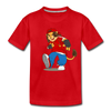 Hip Hop Lion Cartoon Kids T-Shirt - red