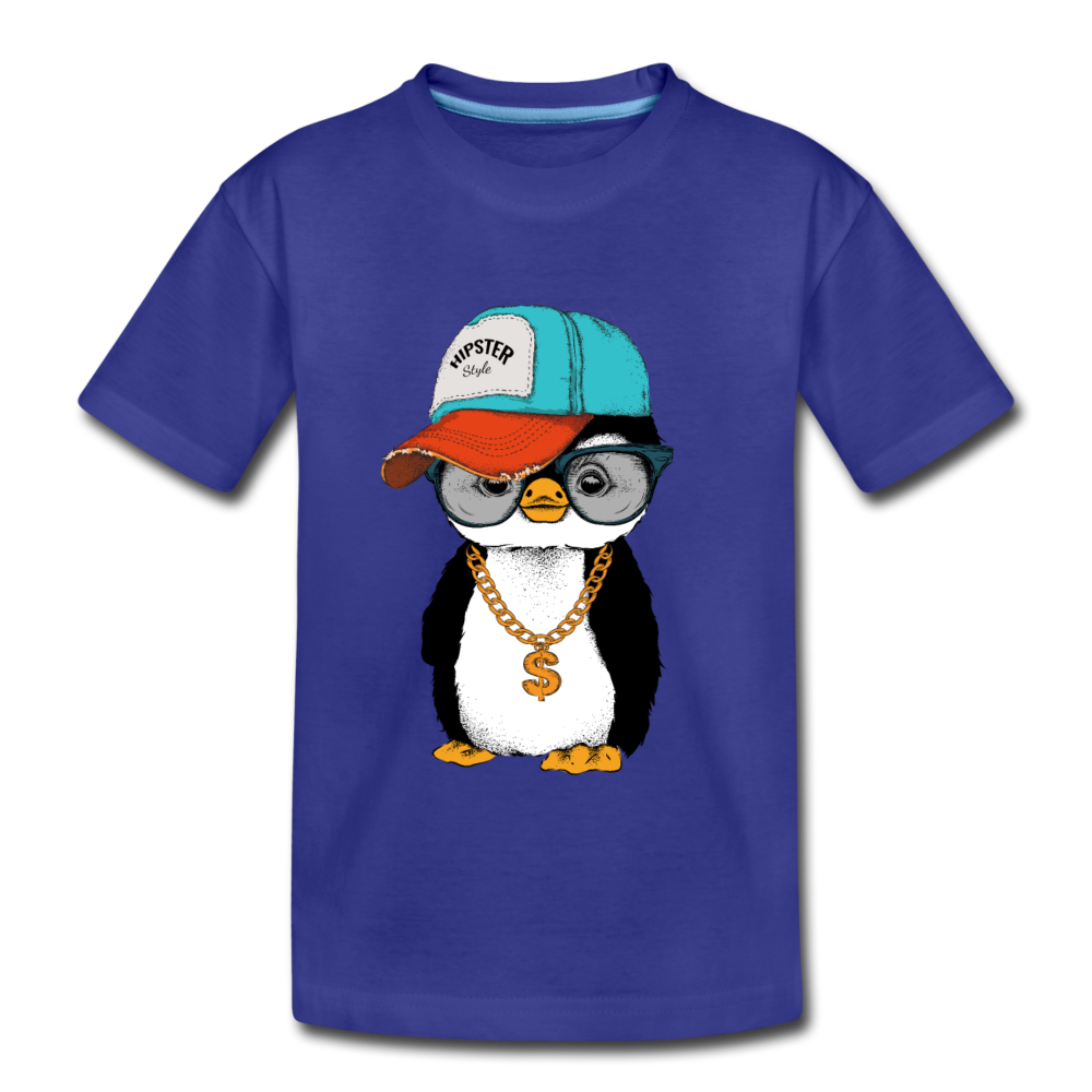 Hipster Penguin Kids T-Shirt - royal blue