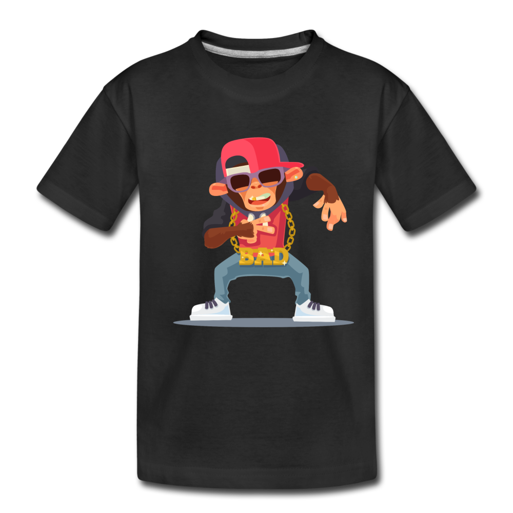 Hip Hop Monkey Kids T-Shirt - black