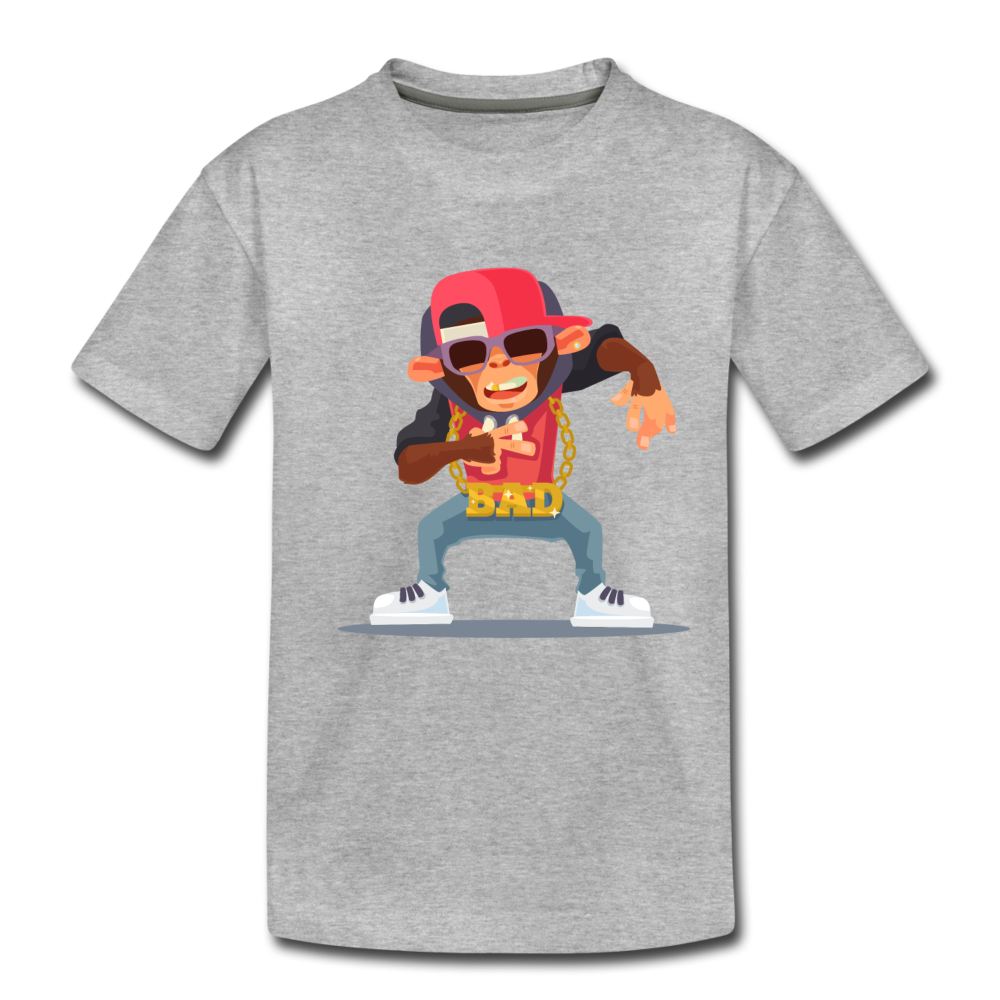 Hip Hop Monkey Kids T-Shirt - heather gray