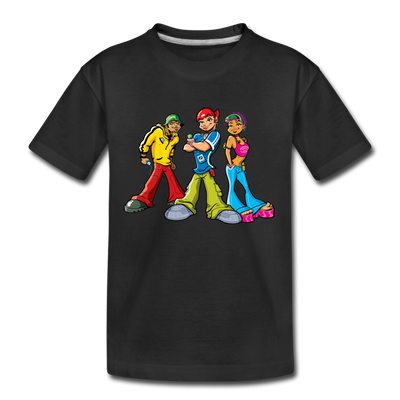 Hip Hop Cartoons Kids T-Shirt - black