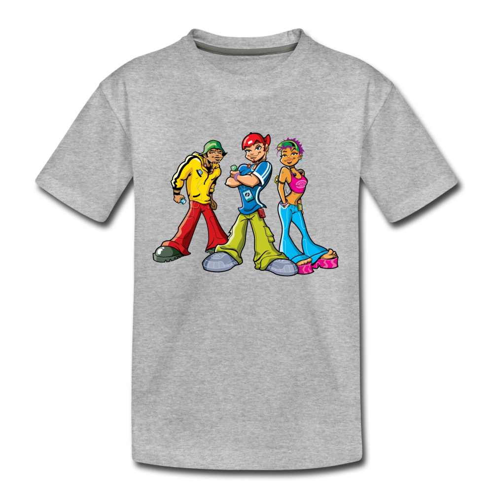 Hip Hop Cartoons Kids T-Shirt - heather gray