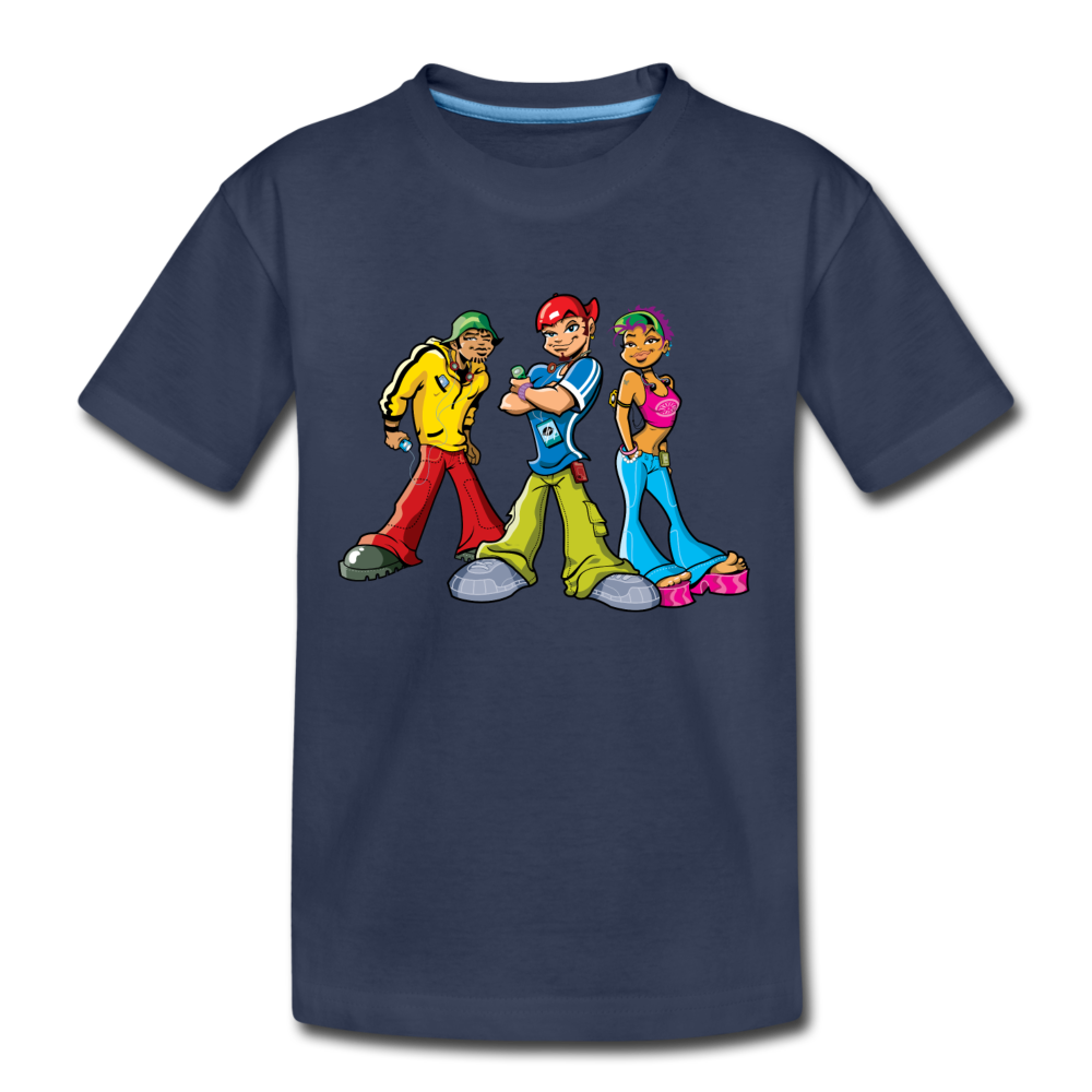 Hip Hop Cartoons Kids T-Shirt - navy
