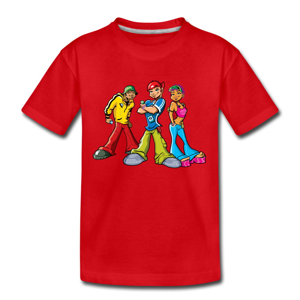Hip Hop Cartoons Kids T-Shirt - red