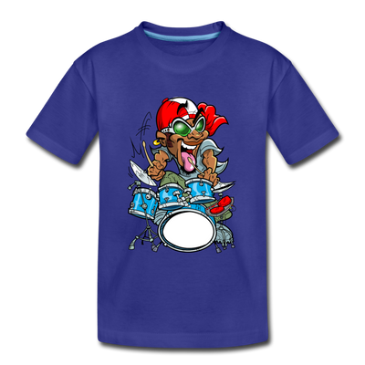 Drummer Cartoon Kids T-Shirt - royal blue