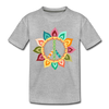 Floral Peace Sign Kids T-Shirt - heather gray