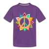 Floral Peace Sign Kids T-Shirt - purple