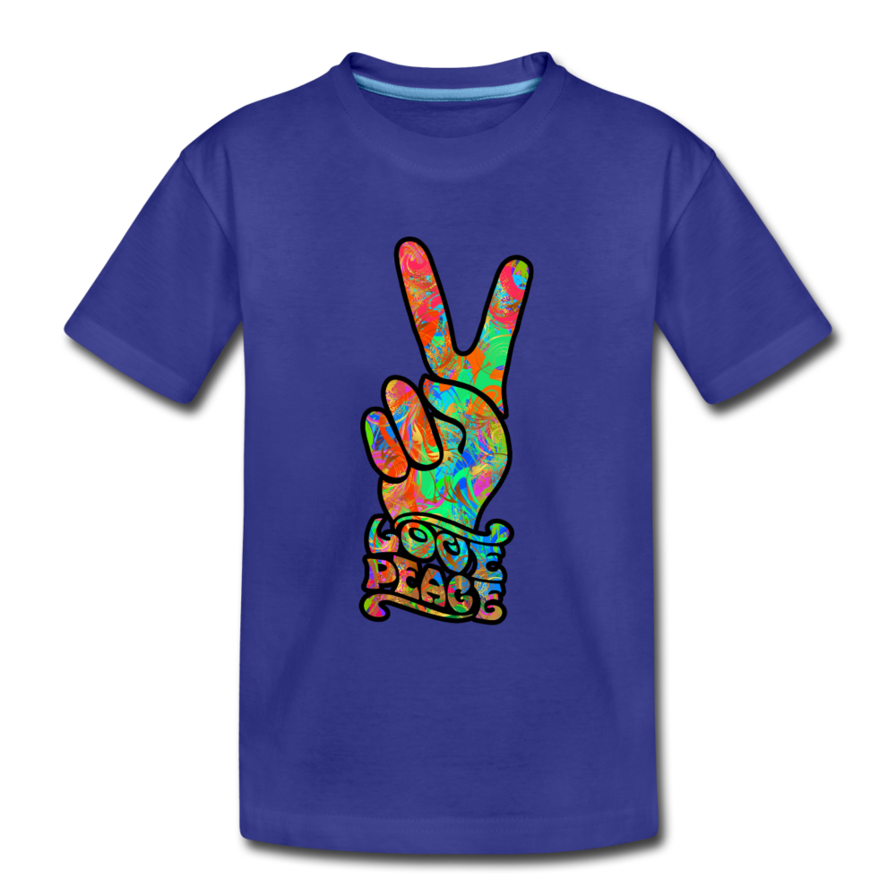 Love Peace Sign Kids T-Shirt - royal blue