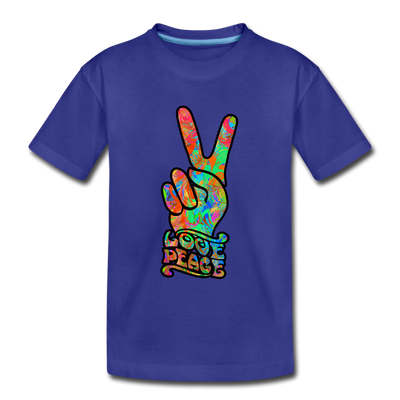 Love Peace Sign Kids T-Shirt - royal blue