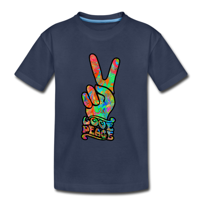 Love Peace Sign Kids T-Shirt - navy