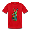 Love Peace Sign Kids T-Shirt - red