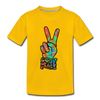 Love Peace Sign Kids T-Shirt - sun yellow