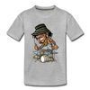 Drummer Cartoon Kids T-Shirt - heather gray