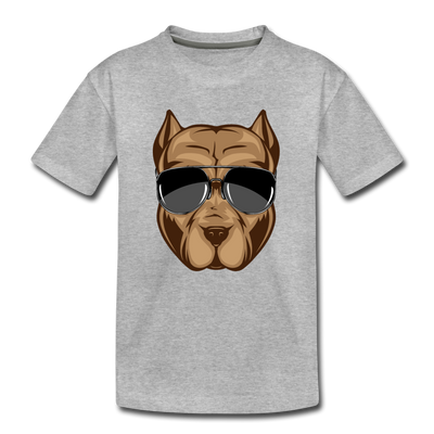 Cool Dog Sunglasses Kids T-Shirt - heather gray